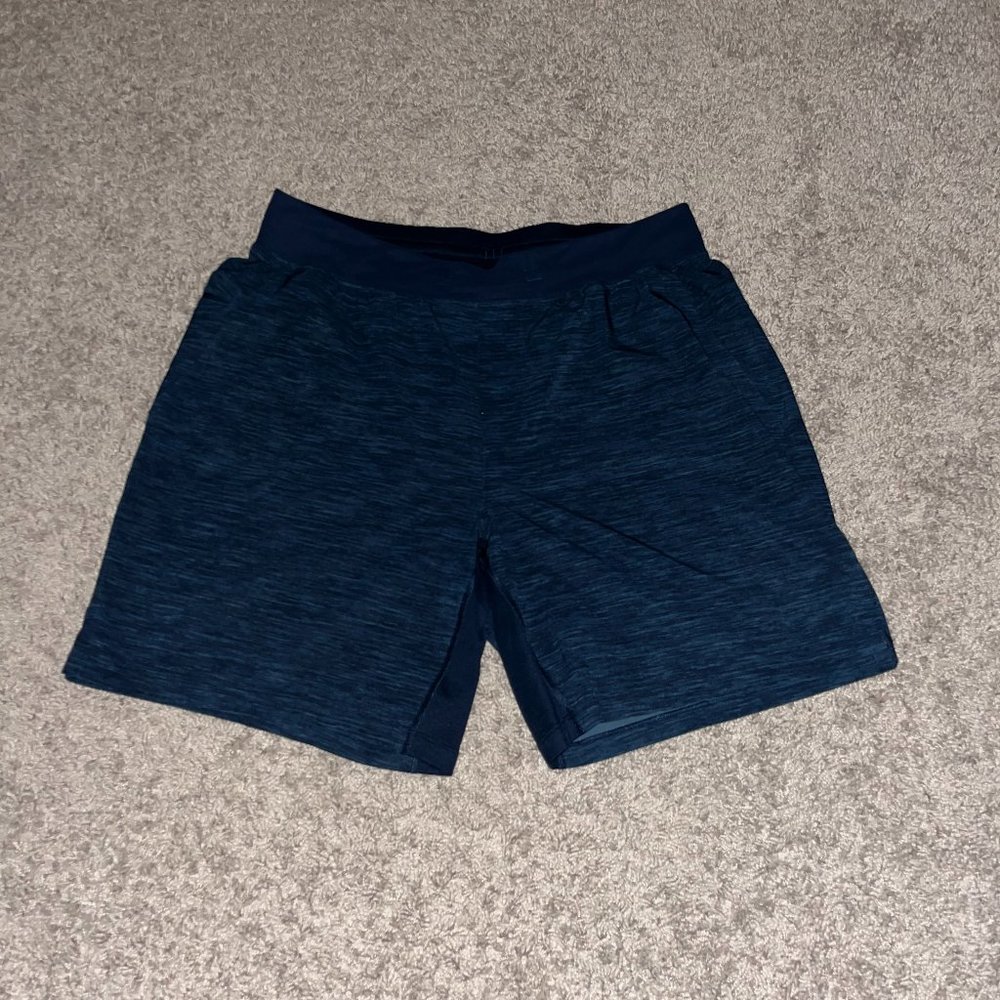 Lululemon T.H.E. Short Linerless 7" – Size L – Heathered Navy